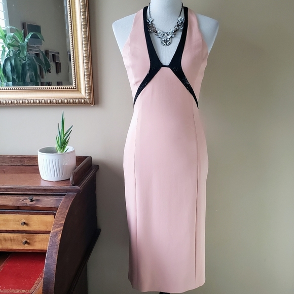 Narciso Rodriguez Dresses & Skirts - Narciso Rodriguez Silk Sequin Trim Pink Black Sheath Size 40 2 / 4 New with Tags